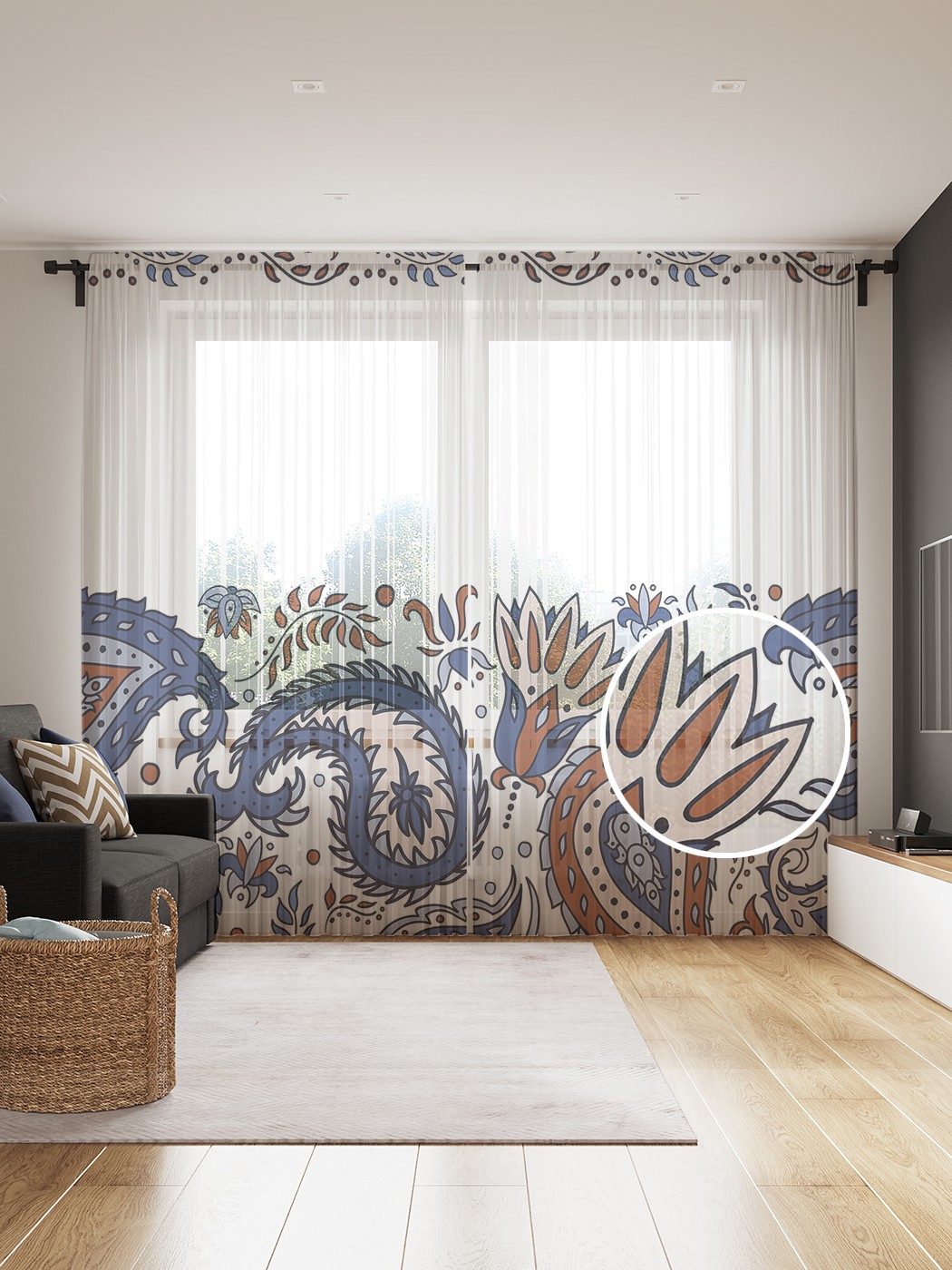 

Фототюль JoyArty "Лепестки колдовства", 145x265см, 2 полотна, лента, 50 крючков, Лепестки колдовства