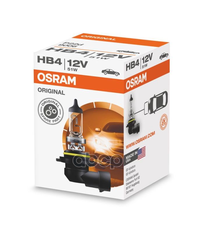 

Лампа галогенная HB4 12В 51 Вт Р22d Osram