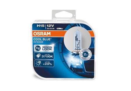 

Лампа 12V H15 15/55W PGJ23t-1+20% 3700K евробокс (2шт.) Cool Blue Intense OSRAM