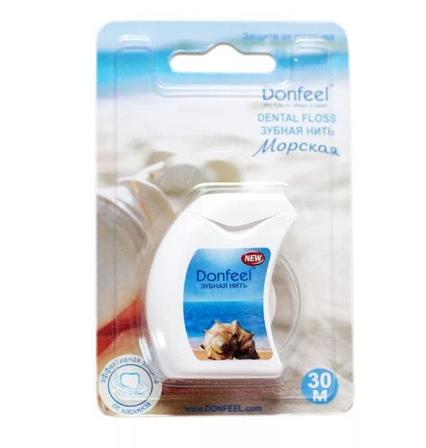 Зубная нить Donfeel Dental Floss Морская, 30 м lp care нить зубная dental mint 1