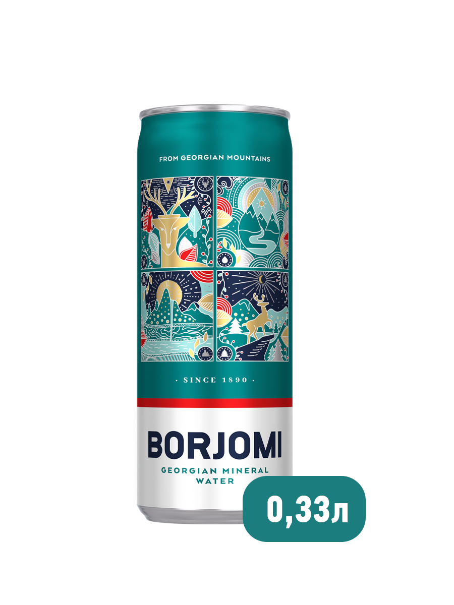 Вода минеральная Borjomi алюминий 0.33 л