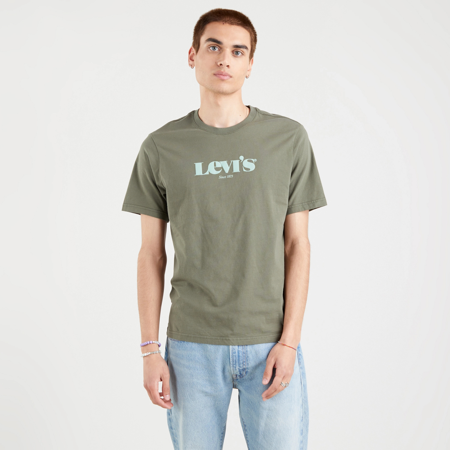 фото Футболка мужская levi's ss relaxed fit tee зеленая s