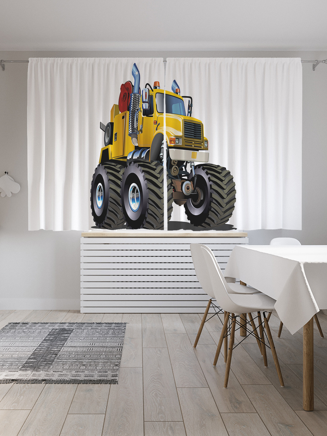 

Шторы JoyArty с фотопечатью "Тягач Монст-трак" из сатена, 290х180 см, Тягач Монст-трак