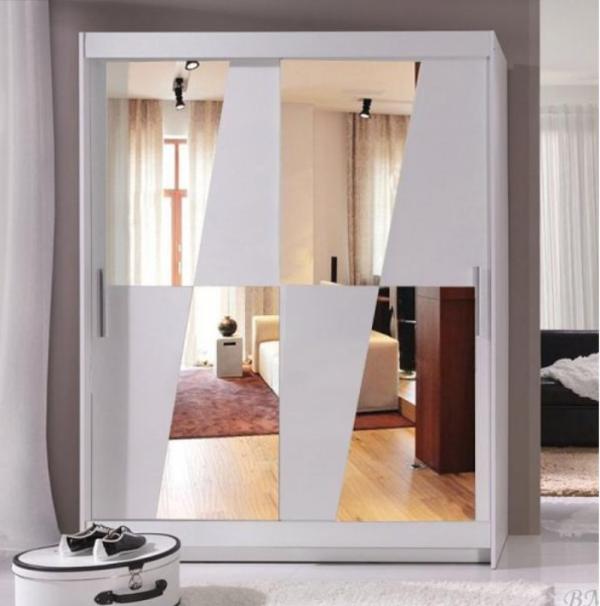 

Шкаф-купе Амадеус-37 для одежды с зеркалом двухдверный 160x210x40 Мегамебель, Белый, Амадеус-37