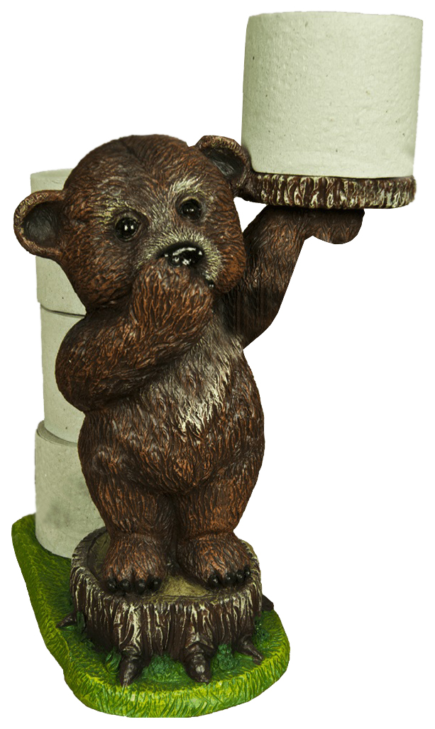 фото Садовая фигурка русский огород держатель-медведь для туалетной бумаги 18013