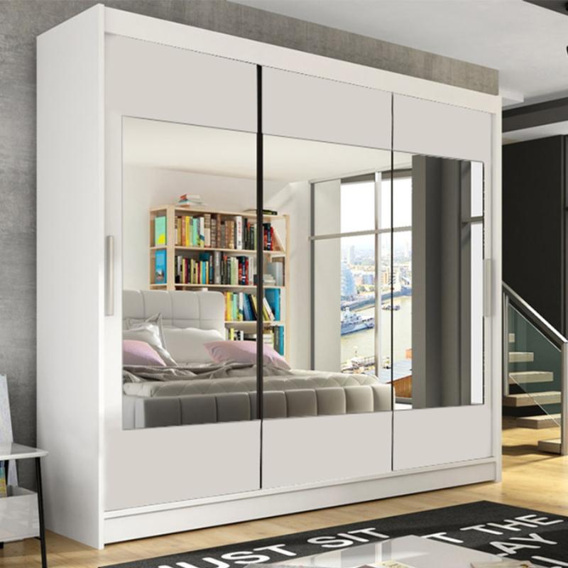 

Шкаф-купе Амадеус-31 для одежды с зеркалом трёхдверный 130x210x60 Мегамебель, Белый, Амадеус-31