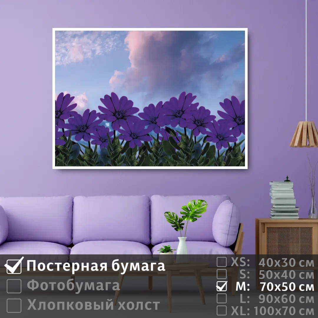 

Постер на стену ПолиЦентр Фиолетовые полевые цветы 70х50 см, ФиолетовыеПолевыеЦветы