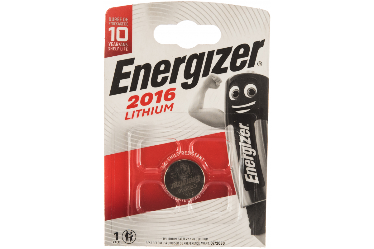 

Батарейка литиевая Energizer Lithium CR2016 3V упаковка 1 шт. E301021802