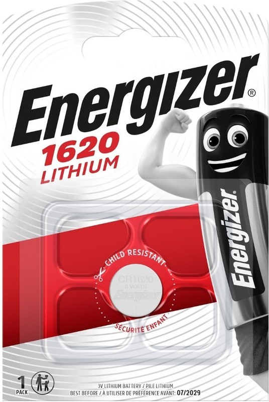 Батарейка литиевая Energizer Lithium CR1620 3V упаковка 1 шт. E300844002 батарейка perfeo cr1620 5bl lithium cell
