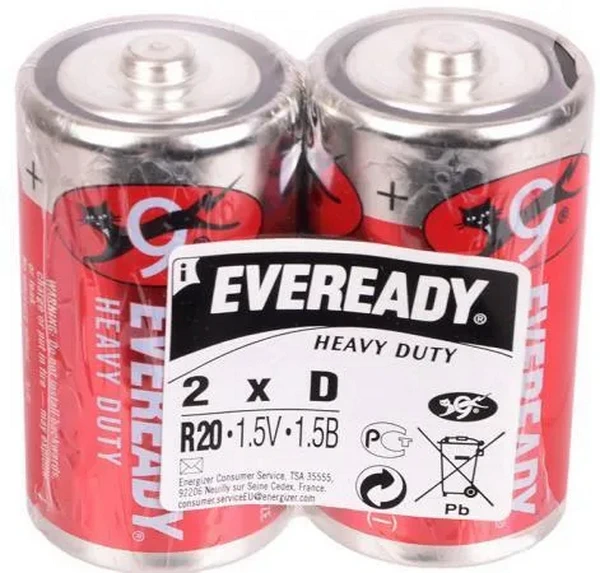 

Батарейка R20 Eveready Carbon Zinc Hd 2 Шт. Energizer арт. 7638900370836