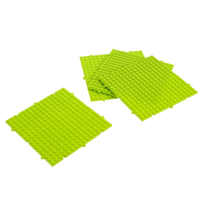 Пластина-основание для конструктора Пазл, набор 4 шт, 13х13 см, салатовый пластина основание для конструктора 12 8 × 12 8 см салатовый