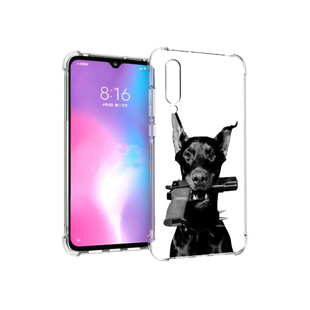 

Чехол MyPads Tocco для Xiaomi Mi CC9 доберман с пистолетом (PT134127.292.331), Прозрачный, Tocco