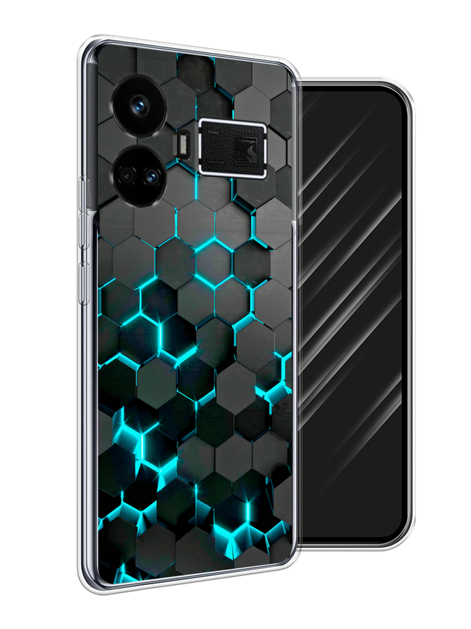 

Чехол Awog на Realme GT5 "Соты бирюзовые", Черный;бирюзовый;синий, 2515050-1