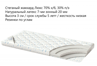 

Наматрасник-топпер Corretto Massagio 7 zone 70х186, Белый