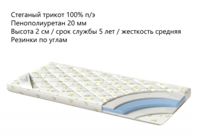 

Наматрасник-топпер Corretto Standart Ultra 130х190, Белый