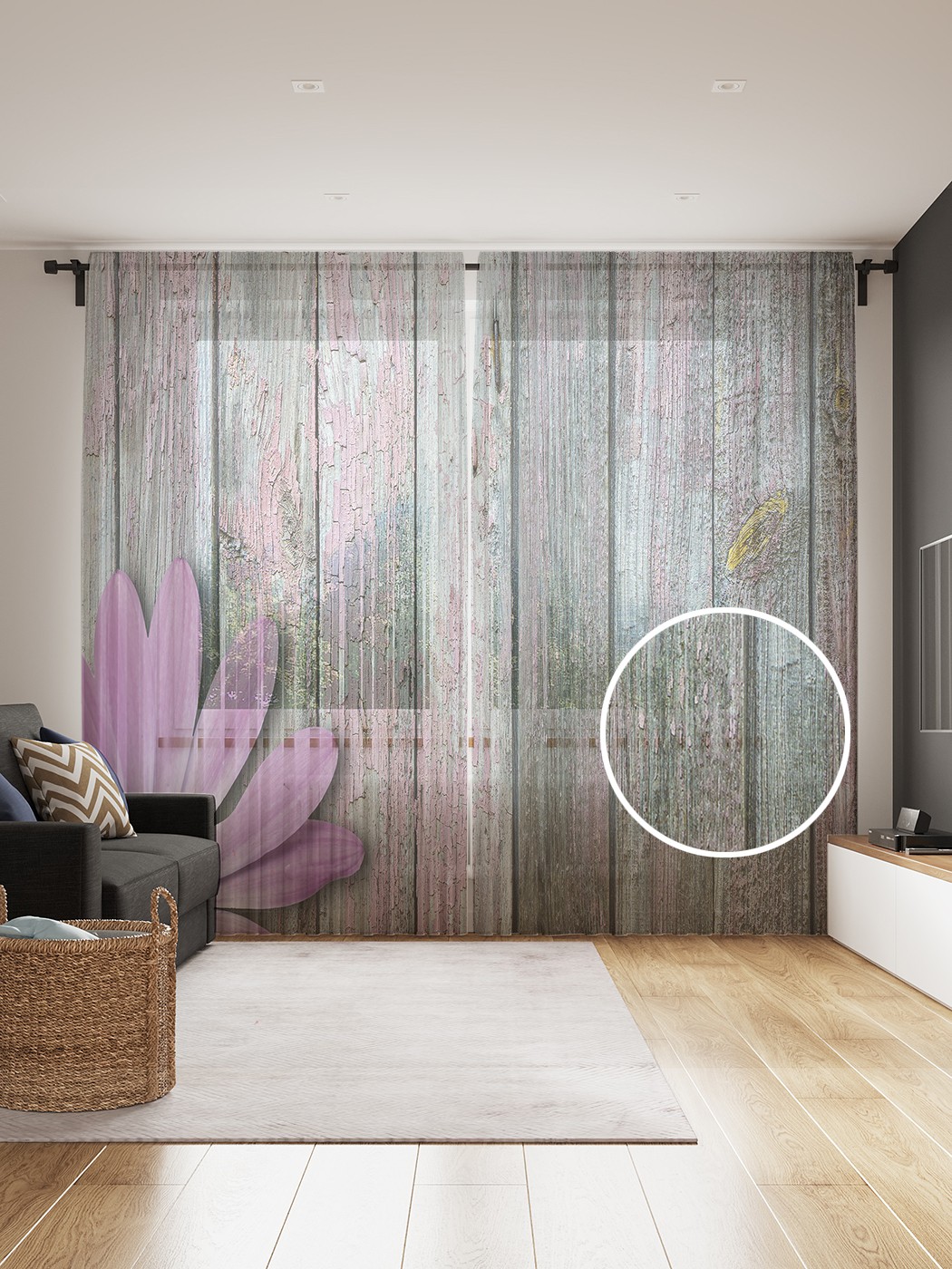 

Фототюль JoyArty "Простое украшение", 145x265см (2 полотна со шторной лентой + 50 крючков), Простое украшение