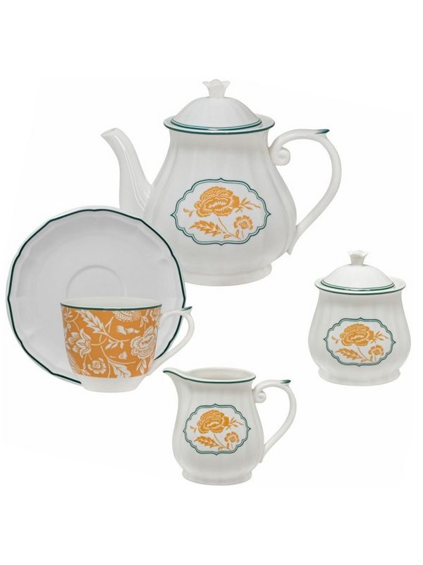 

Сервиз чайный с чайником Lenardi 205-202]LEN_HH, Белый