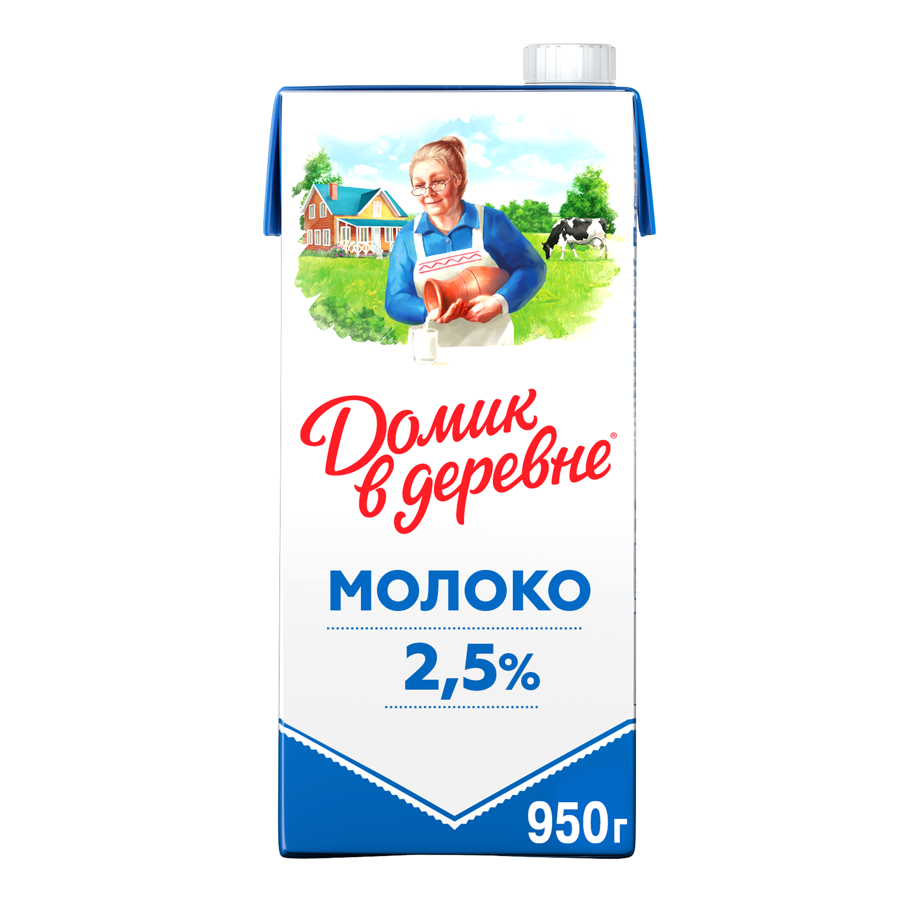 Молоко Домик в деревне ультрапастеризованное, 2,5%, 950 г