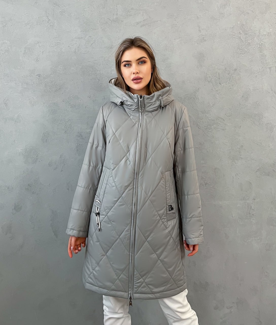 

Куртка женская 355 серая 54 RU, Серый, 355