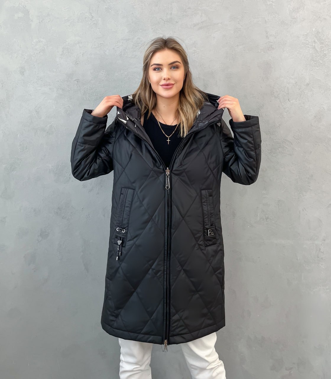 

Куртка женская 355 черная 52 RU, Черный, 355