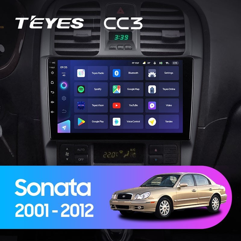 Штатная магнитола Teyes CC3L 4/64 Hyundai Sonata EF рестайлинг (2001-2012)