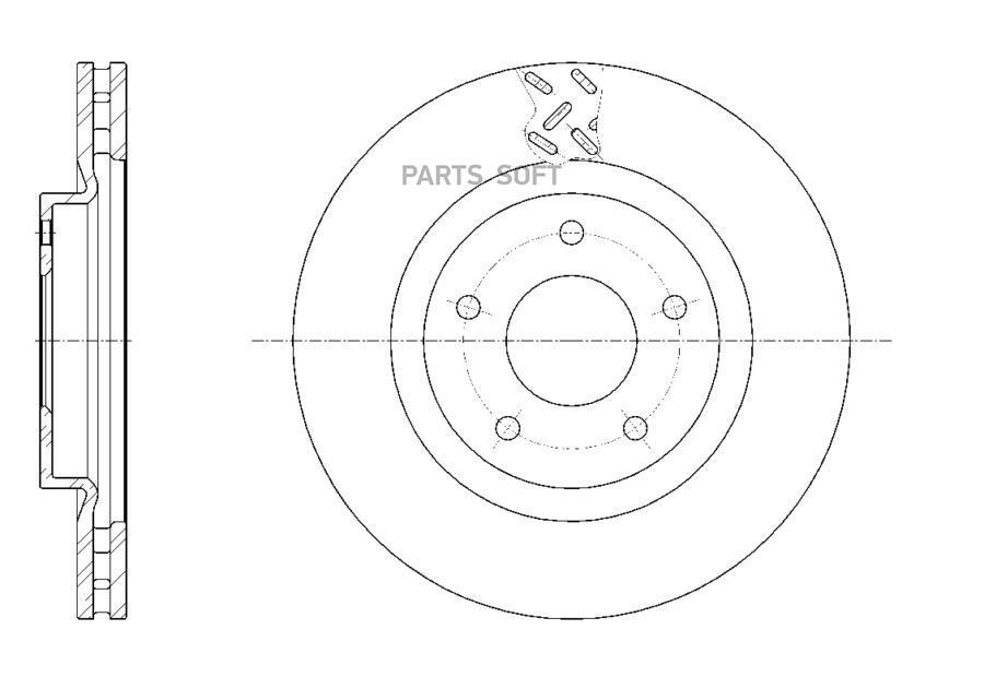 Диск тормозной вентилируемый G-brake GR-20804