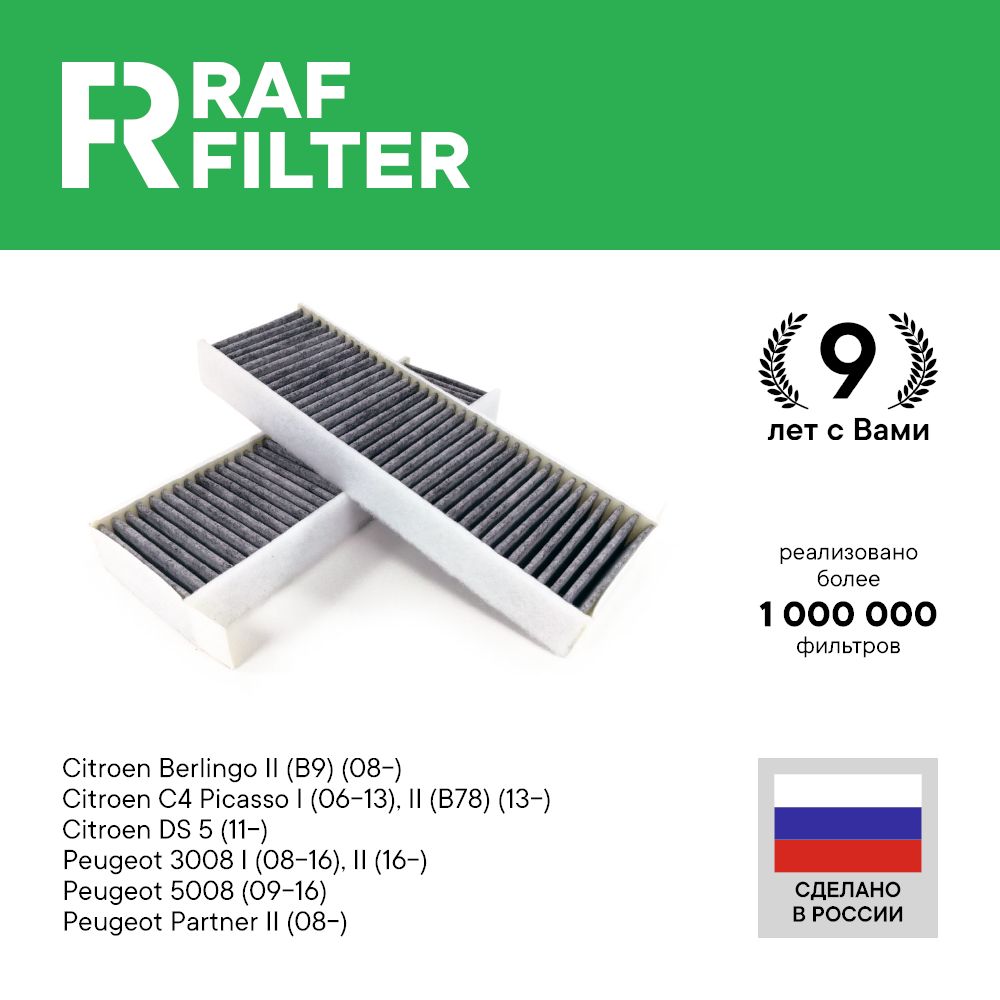 

Фильтр салона RAF Filter RSTC002CITY Citroen Berlingo 2 B9, C4 1 2 Peugeot 3008 Partner 2