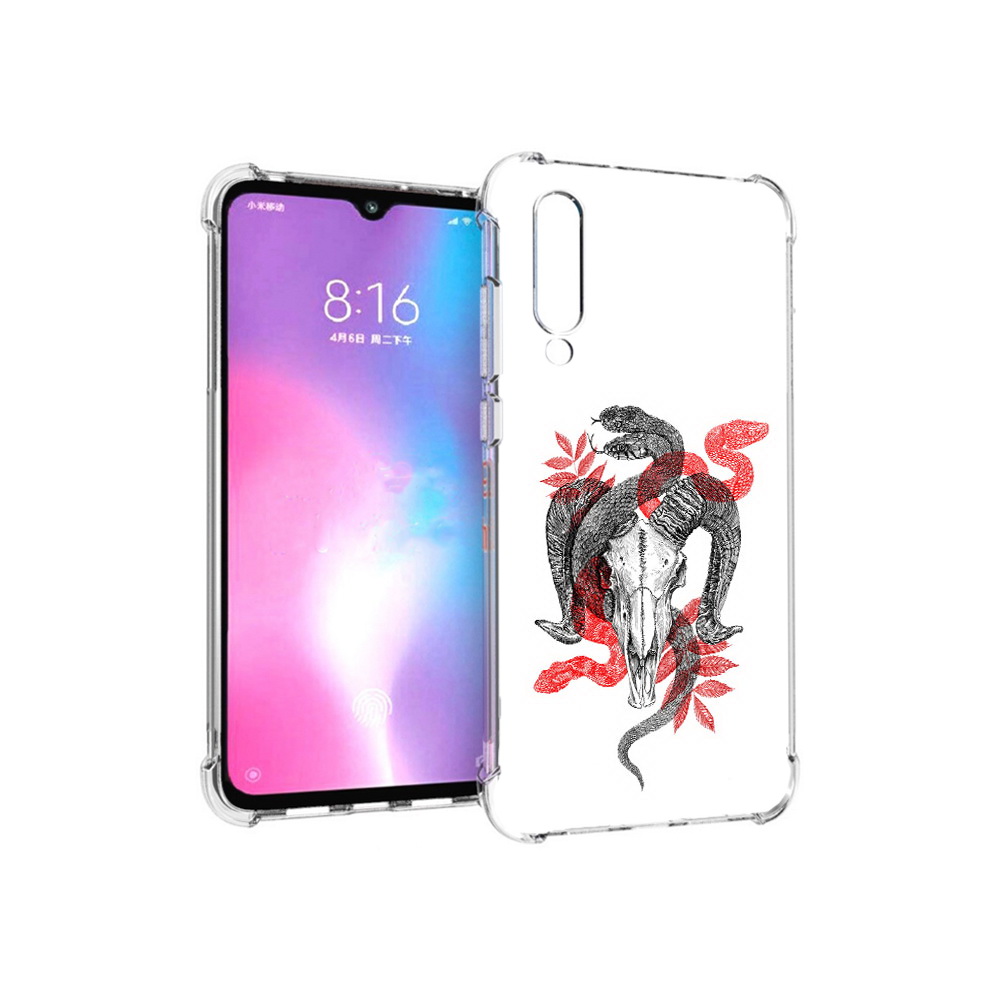 

Чехол MyPads Tocco для Xiaomi Mi CC9 змея в черепе рисунок (PT134127.292.365), Прозрачный, Tocco