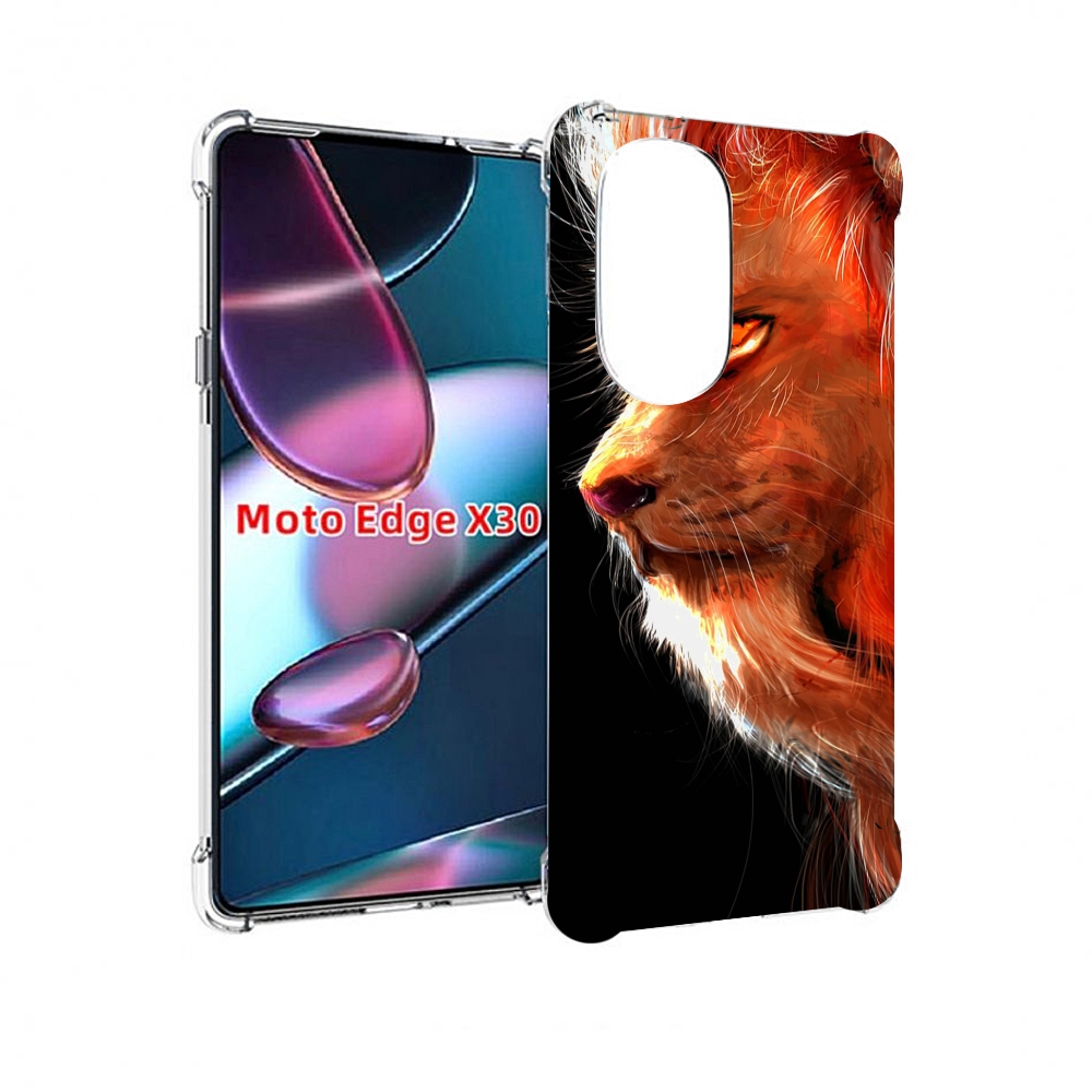 

Чехол MyPads Арт-рисунок-льва мужской для Motorola Moto Edge X30, Прозрачный, Tocco