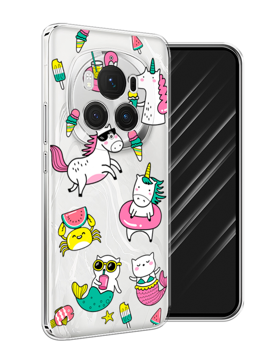 

Чехол Awog на Honor Magic 6 Pro "На отдыхе", Белый;бирюзовый;розовый, 6123750-1