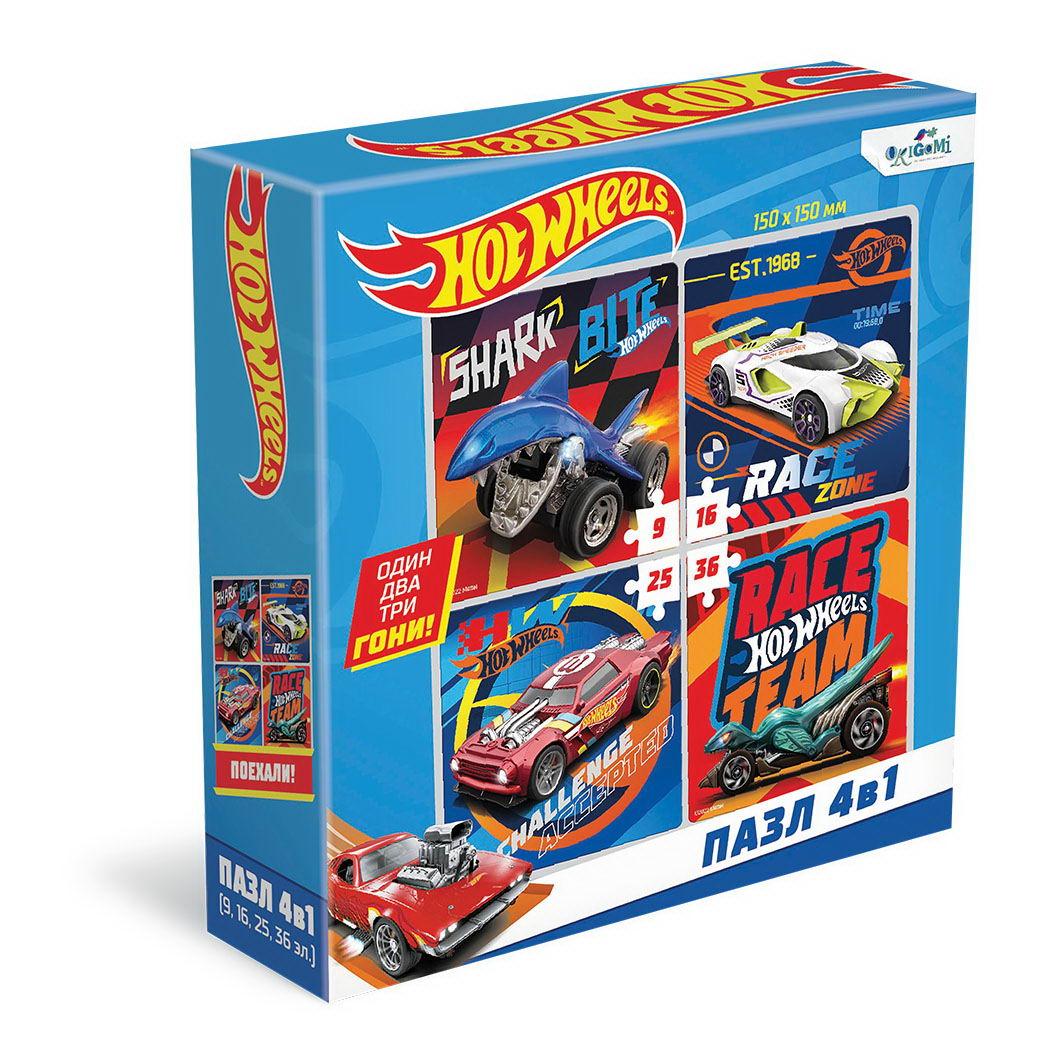 фото Пазл origami hot wheels готовы к старту 4в1 9-16-25-36 элементов оригами