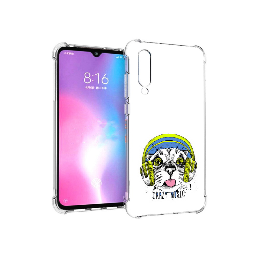 Чехол MyPads Tocco для Xiaomi Mi CC9 кошка в наушниках рисунок (PT134127.292.403)