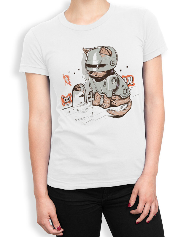

Футболка женская Dream Shirts Робокот белая S, Белый, Робокот