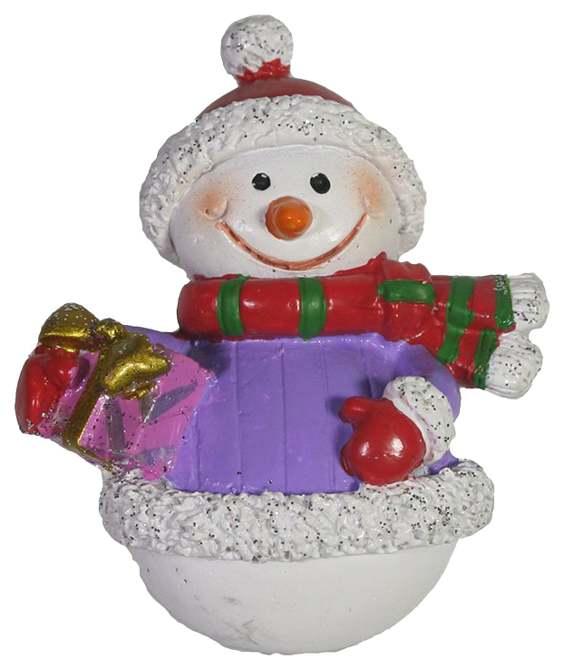 Магнит Снеговик с подарком