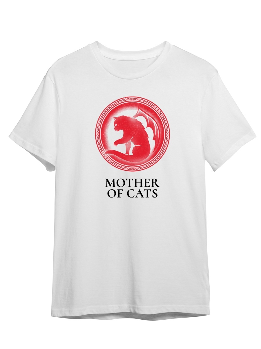 фото Футболка унисекс сувенирshop mother of cats/кот/кошка белая 2xl (52-54)