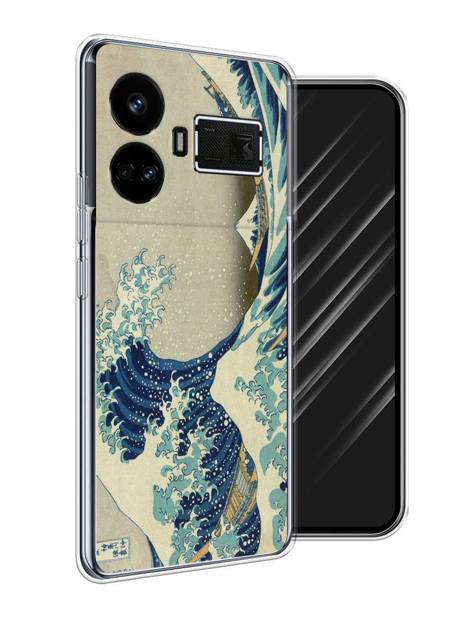 

Чехол Awog на Realme GT5 "Большая волна в Канагаве", Серый;синий;голубой, 2515050-1