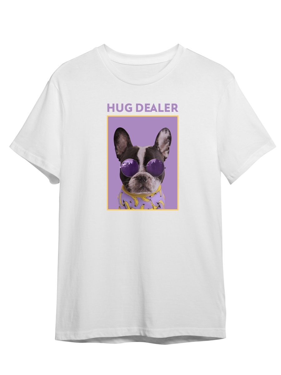 фото Футболка унисекс сувенирshop hug dealer/dog/собака 2 белая 3xl (56-58)