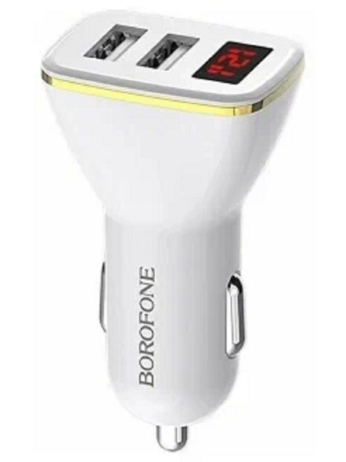Автомобильное зарядное устройство Borofone USB BZ11 2.1A, 2 порта, с дисплеем