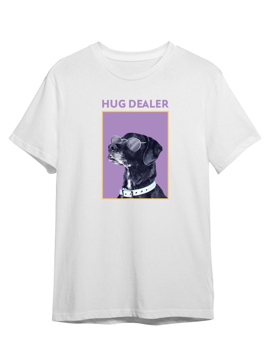 фото Футболка унисекс сувенирshop hug dealer/dog/собака 3 белая 2xl (52-54)