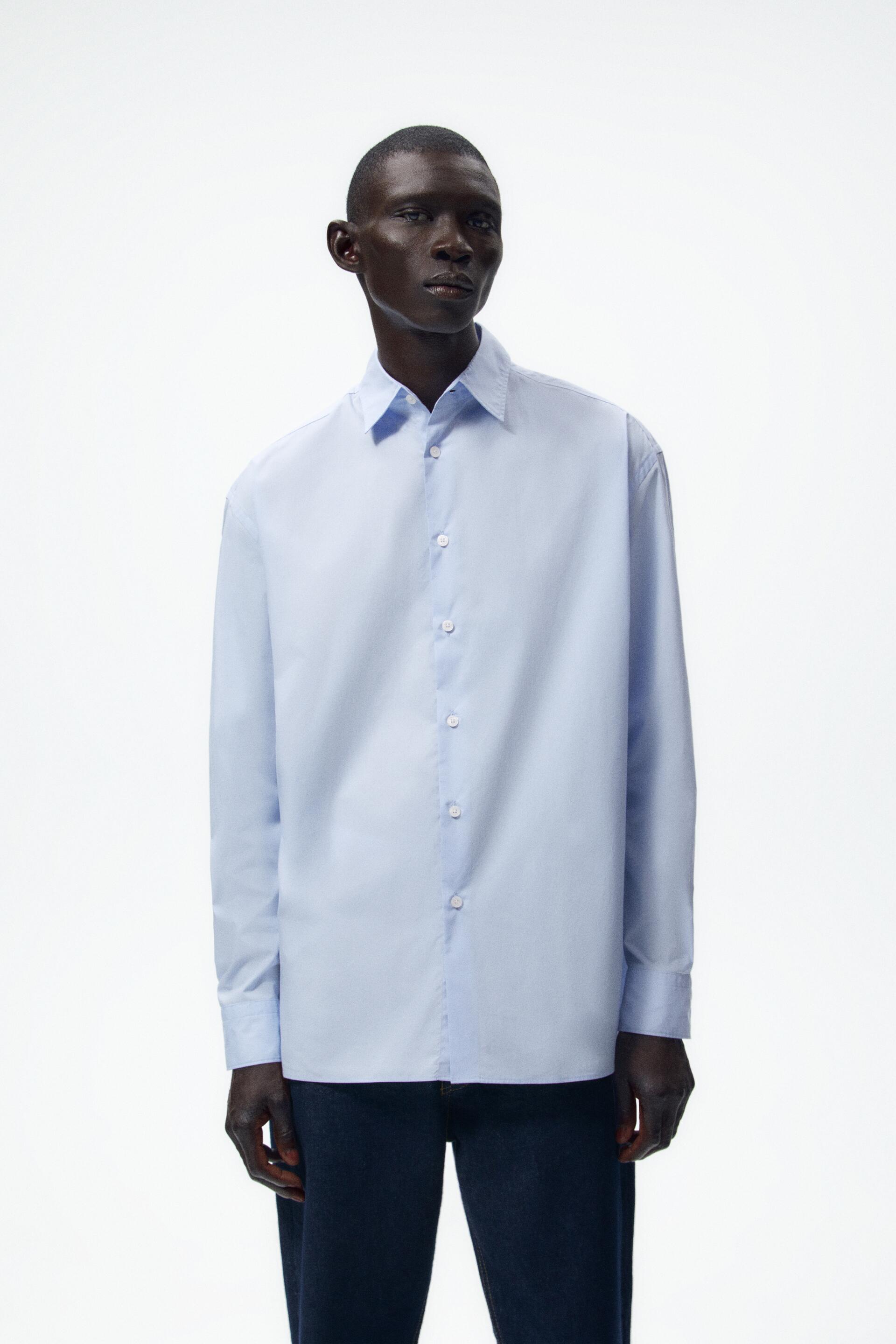 

Рубашка мужская ZARA 01781566 голубая M (доставка из-за рубежа), 01781566