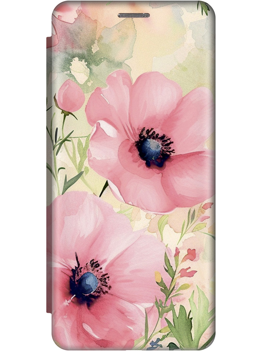 

Чехол-книжка на Infinix Note 12 Pro с принтом "Акварельные маки" золотой, Золотистый;бежевый;желтый;розовый, 762092722