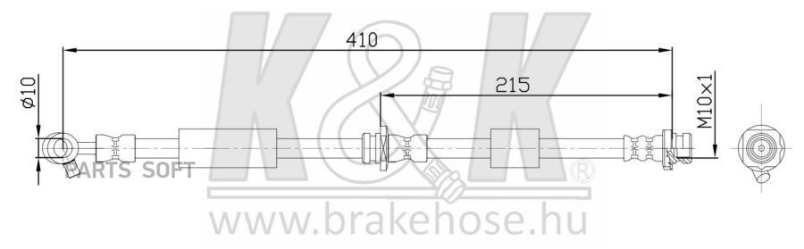 

Шланг Тормозной Передн Прав Nissan: Primera (P10) 1.6 94-96 K&K арт. FT2537