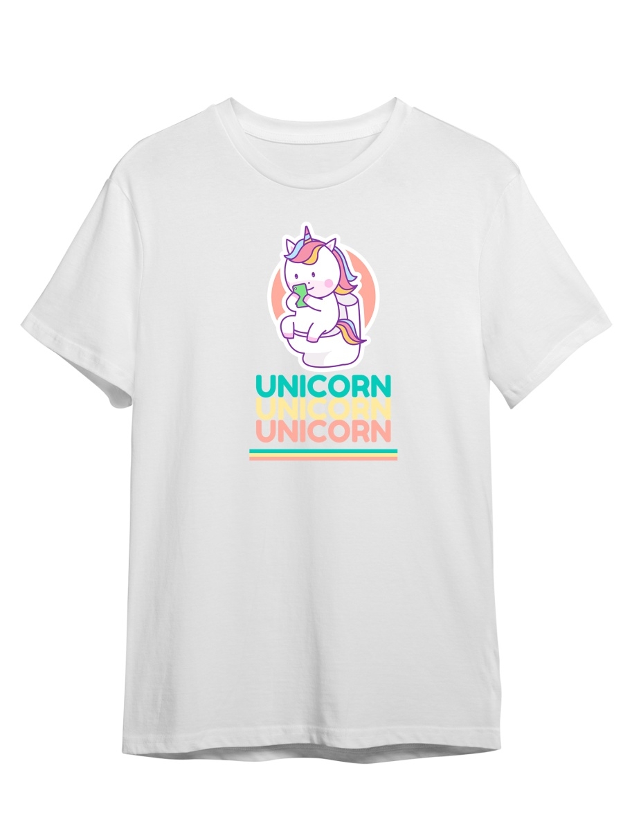 фото Футболка унисекс сувенирshop единорог/unicorn белая 3xl (56-58)