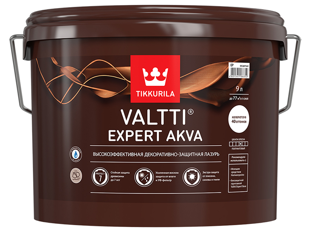 Антисептик Tikkurila Valtti Expert Akva палисандр 9л краска belinka lasur 24 2 5л палисандр