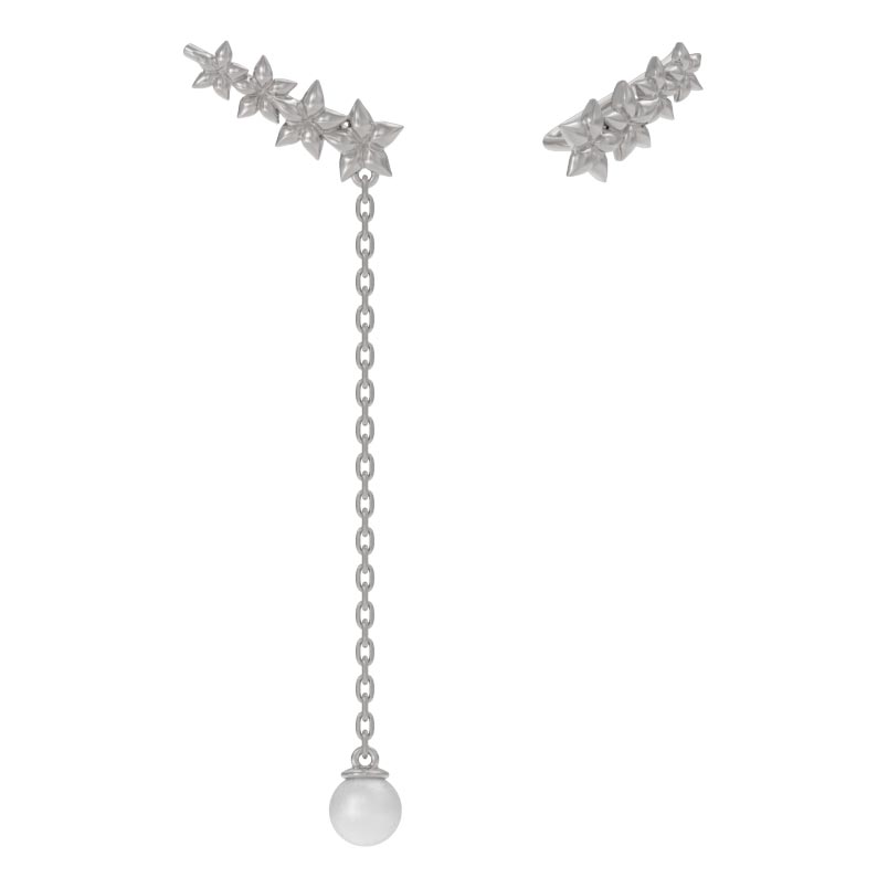 Серьги из серебра с жемчугом искусственным Arina 1041682-01250-2S