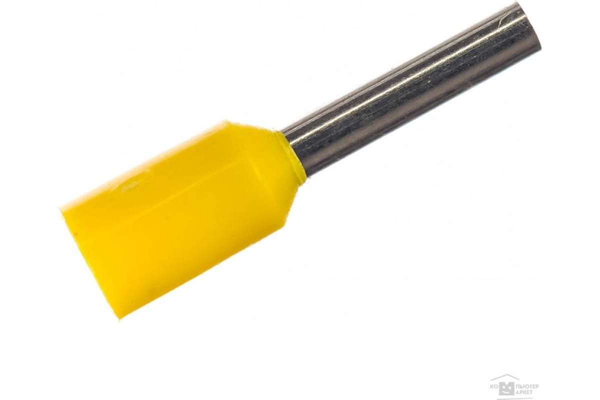фото Наконечник-гильза grisard electric е 1,0-08 1мм2 с изолированным фланцем желтый (100шт) (e