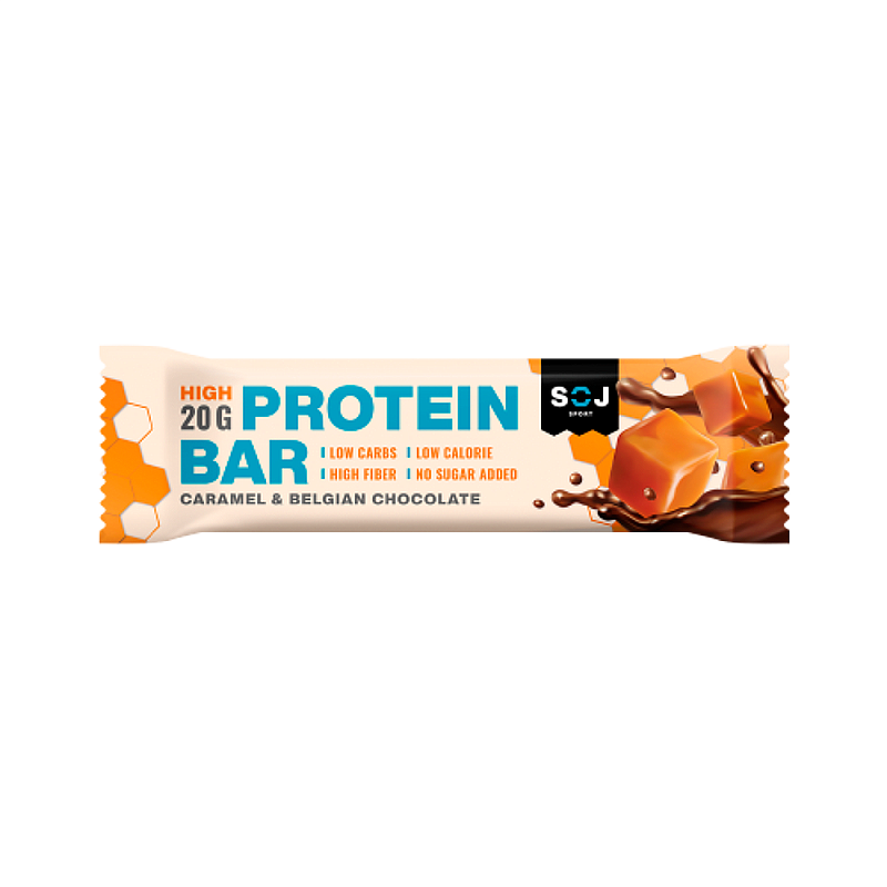 фото Батончик протеиновый "protein bar" с ирисо-сливочным вкусом в шоколаде без сахара 50г soj - батончики