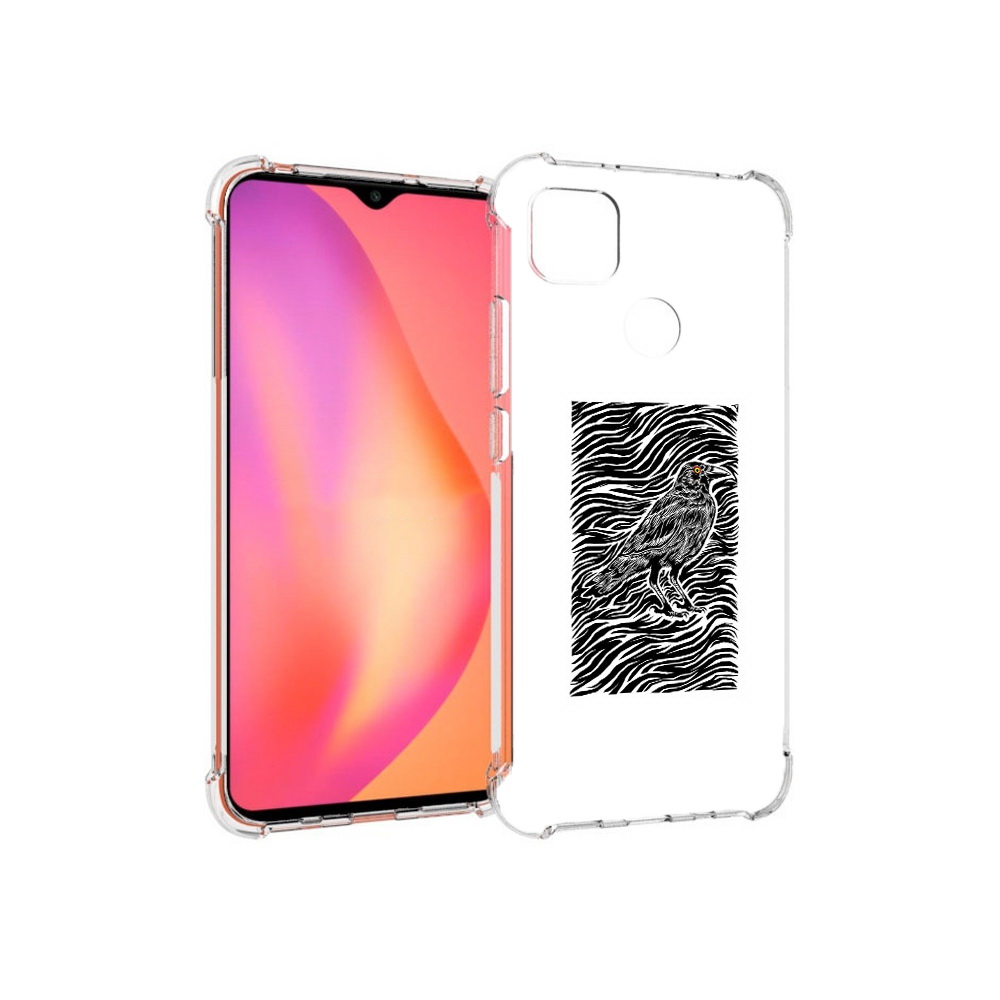 

Чехол MyPads Tocco для Xiaomi Redmi 9C ворон в абстракции (PT152115.265.272), Прозрачный, Tocco