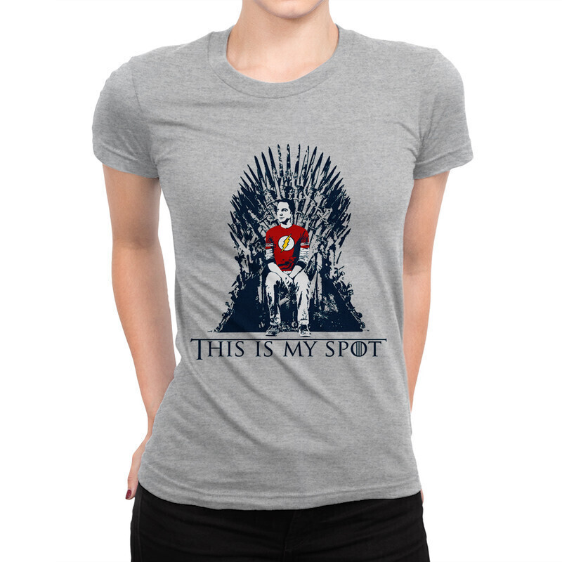 

Футболка женская Dream Shirts Шелдон на Железном троне Женская 10006641 серая L, Шелдон на Железном троне Женская 10006641