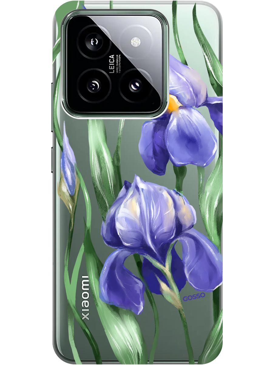 

Силиконовый чехол на Xiaomi 14 с рисунком "Amazing Irises" прозрачный, Прозрачный;белый;синий, 20012082